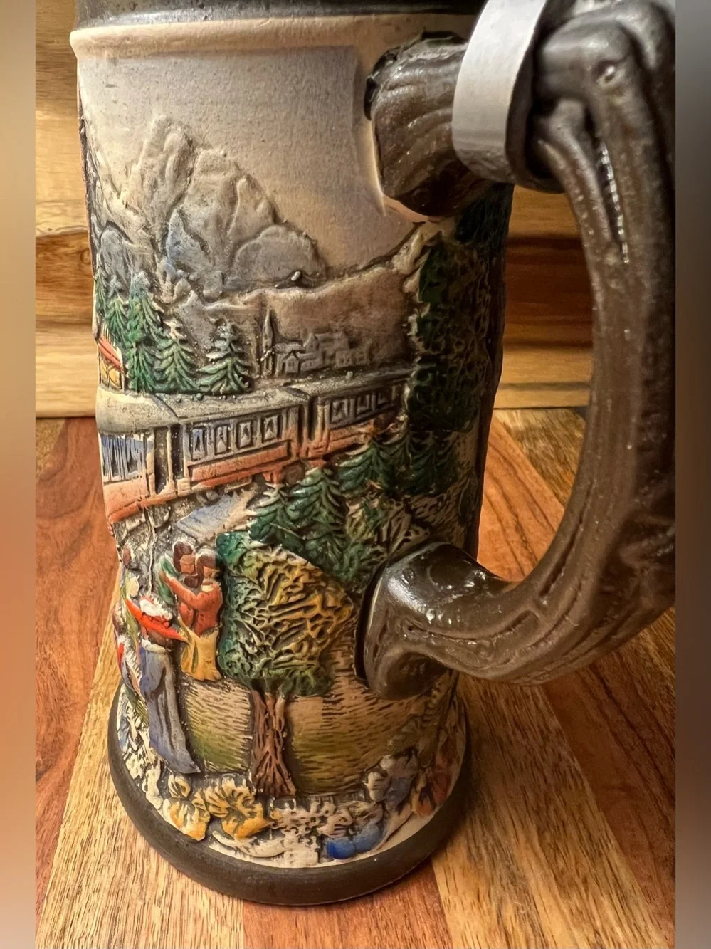 Armin Bay Ltd Ed German Beer Stein #576/5000 95% Pewter Locomotive Lid